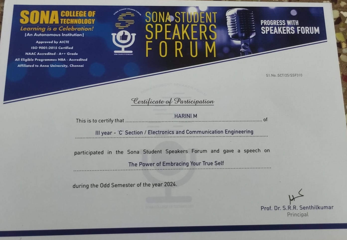Speakersforum Participation